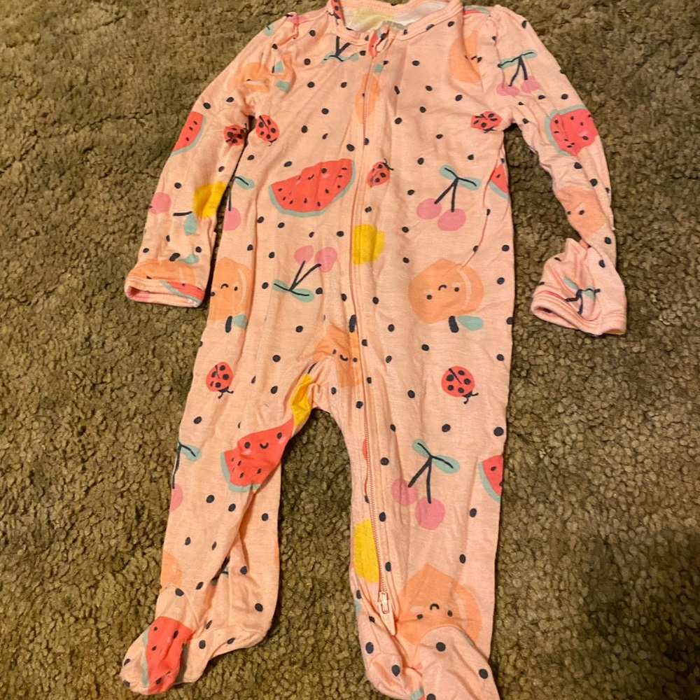 Huggies Pink Fruit Patterned Kids One Piece